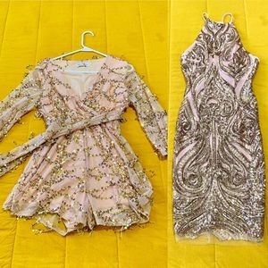 Sequin dresses, romper, top